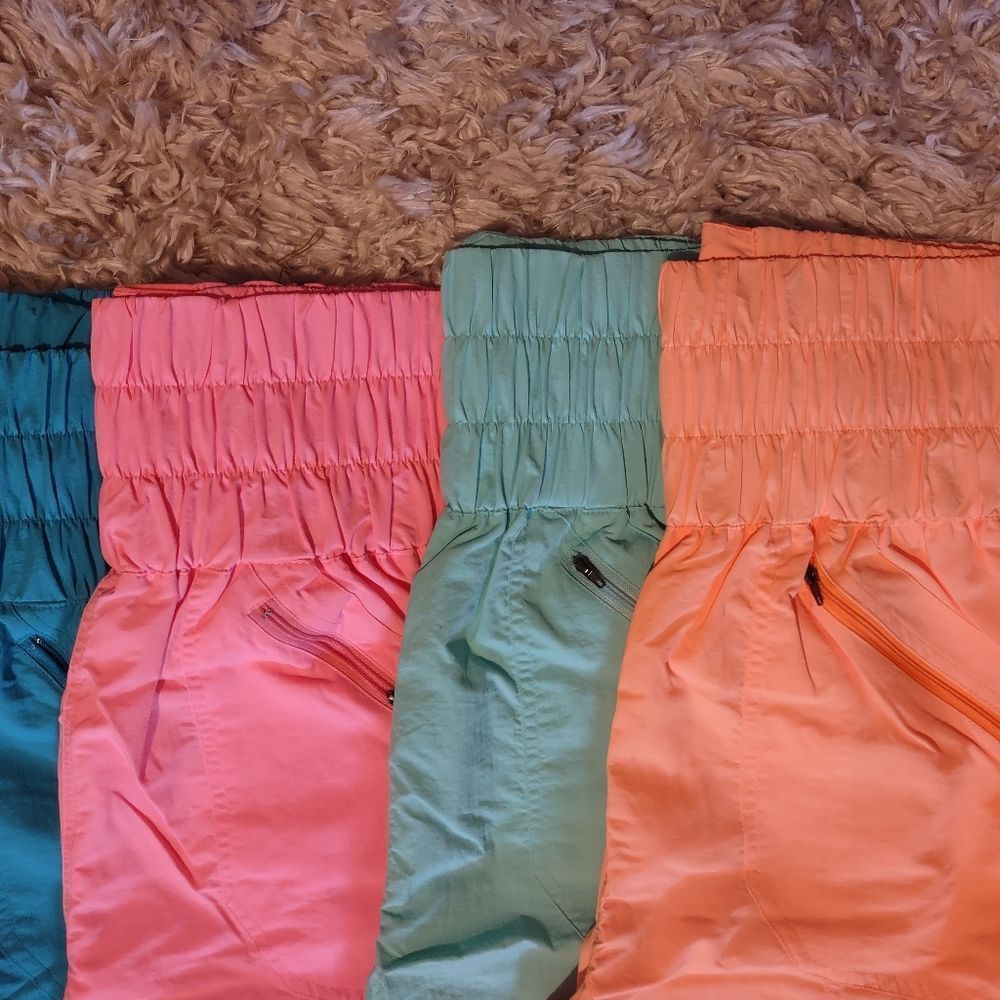 Zenana Neon Coral High-Waisted Smocked Lounging Pants - Picture 2 of 5